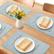 thumbnail image 2 of Juego de 6 Manteles Individuales de Cuero con Patrón para Decoración de Mesa de Comedor de Cocina Resistentes al Calor Azul Nebuloso 45x30cm, 2 of 6