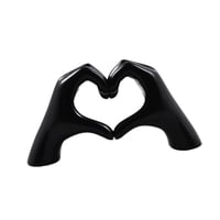 Bothyi - Escultura De Mano De Corazón, Adorno De Escritorio Artesanal Para Festival De Aniversario Interior, Color Negro