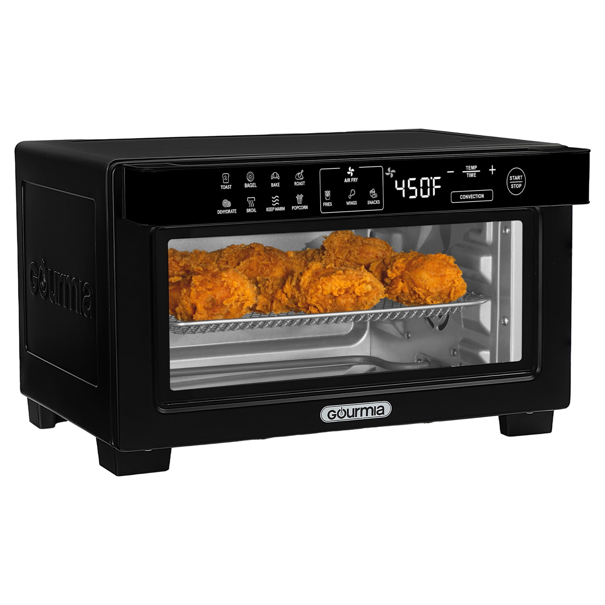 Freidora Digital Gourmia Para Horno Tostador, 4 Rebanadas, Color Negro