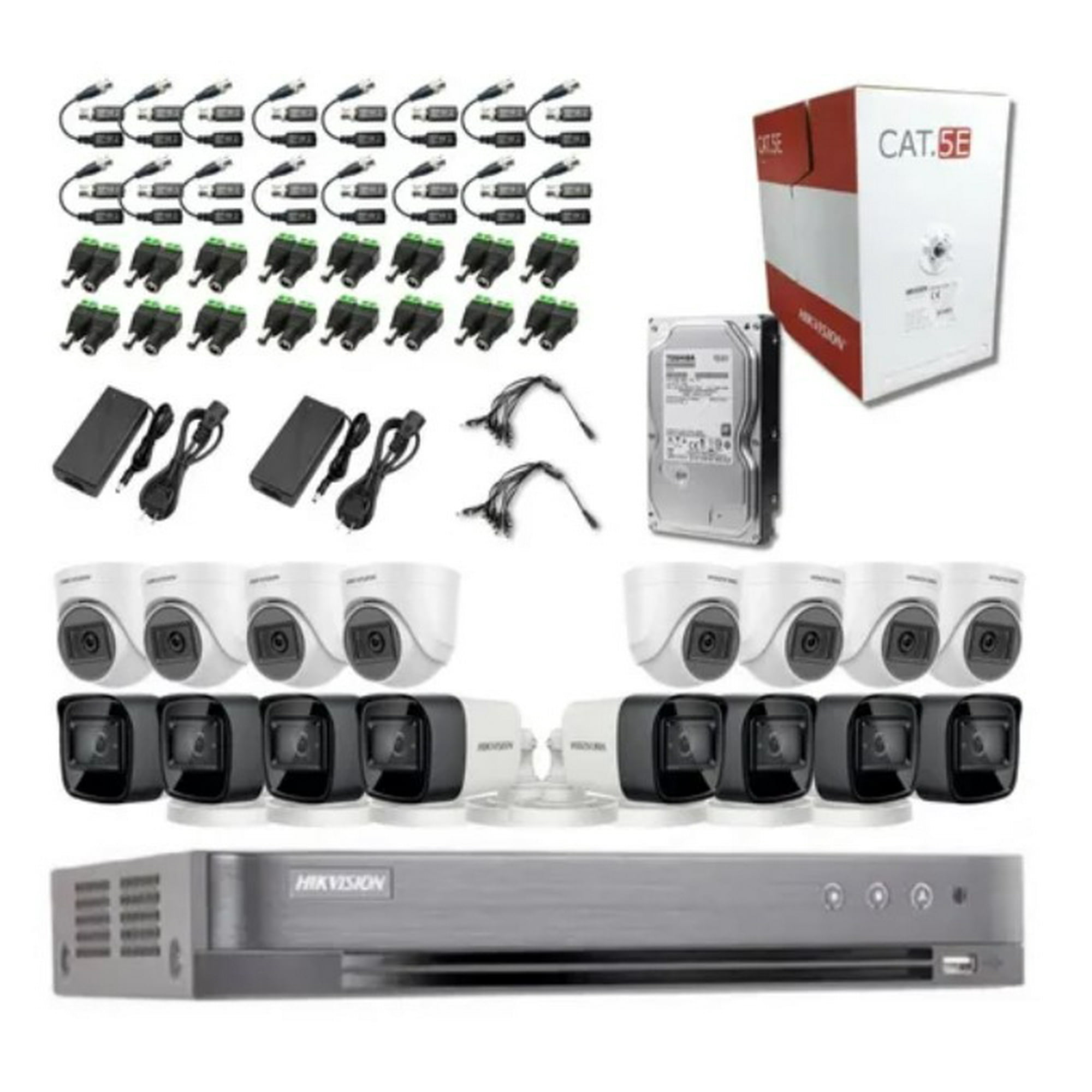 Kit 16 Camaras Full Hd 1080p 2mp/ Hikvision Con Disco 2tb