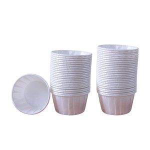 Magideal - 50 Piezas De Papel A Prueba De Grasa Para Repostería, Fundas Para Cupcakes, Diámetro Superior De 2,6 Pulgadas, Diámetro Inferior De 2 Pulgadas, Altura Blanco