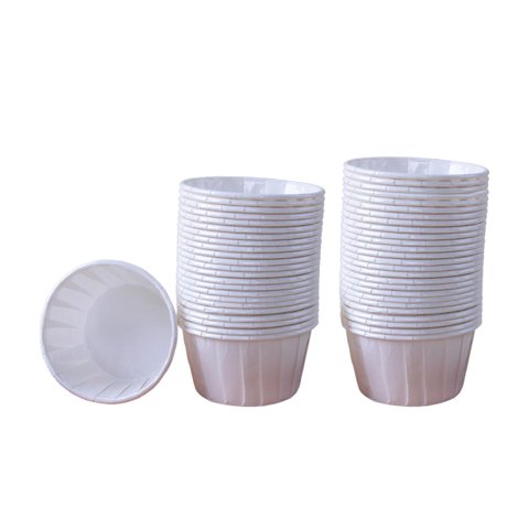 Magideal - 50 Piezas De Papel A Prueba De Grasa Para Repostería, Fundas Para Cupcakes, Diámetro Superior De 2,6 Pulgadas, Diámetro Inferior De 2 Pulgadas, Altura Blanco