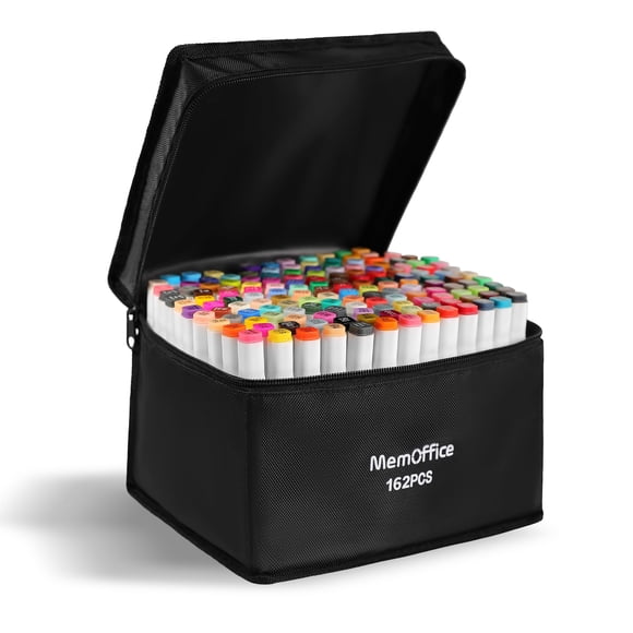 Set de 162 marcadores de alcohol MemOffice de doble punta