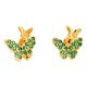 thumbnail image 1 of Aros Pegados Mariposa, Pavé Circones Verdes, Regalo Mujer Dorado, 1 of 6