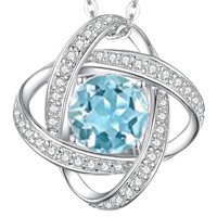 Collar Heshpaws S925 Silver Eternal Heart Birthday Stone Plata