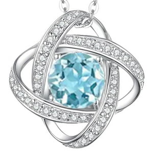 Collar Heshpaws S925 Silver Eternal Heart Birthday Stone Plata