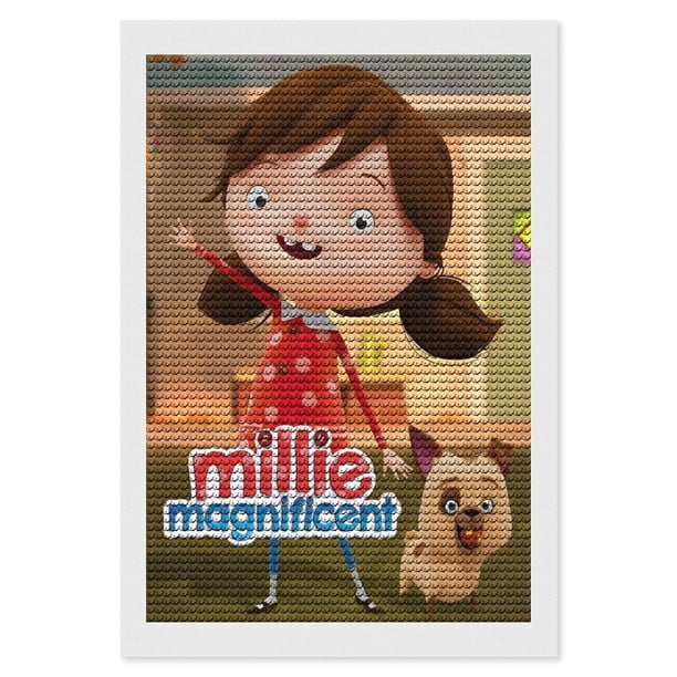 Millie la Magnífica Kits de Pintura de Diamantes para Adultos 5D DIY Diamond Art Kits Full Drill Diamond Dots para Regalo Decoración de Pared y Relajación Artes de Gemas 20*30cm