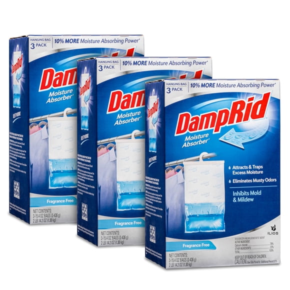 Deshumidificador ILIOS Húmedo Rid, bolsa colgante, paquete de 3 unidades, 15.4 oz