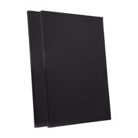 Magideal - 2 Piezas Lienzo Negro Tablero De Lienzo Bastidor De Madera Algodón Tablero Para Pintura Artística Pintura Acrílica Adecuado Para Estudiantes Artistas 20X50Cm