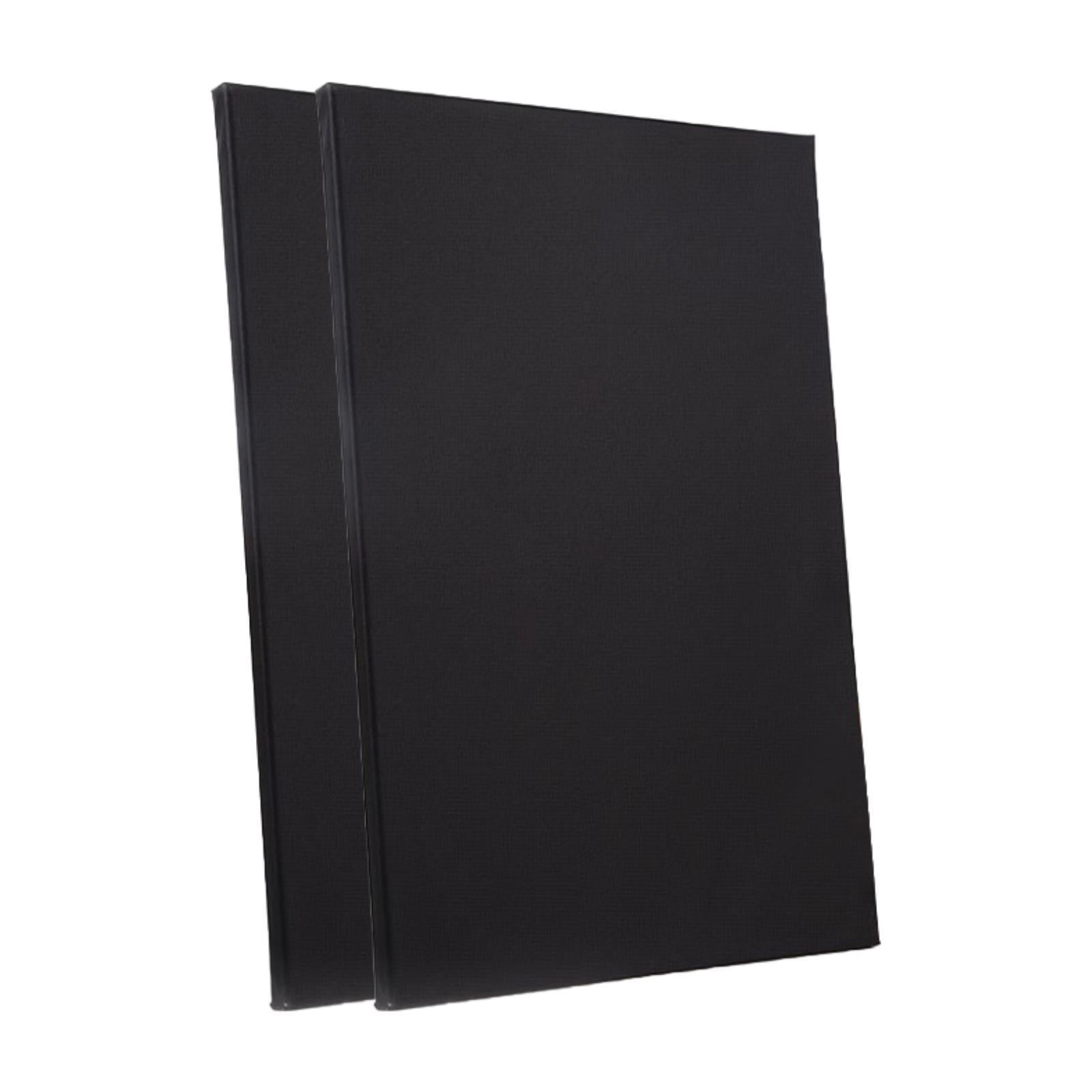 Magideal - 2 Piezas Lienzo Negro Tablero De Lienzo Bastidor De Madera Algodón Tablero Para Pintura Artística Pintura Acrílica Adecuado Para Estudiantes Artistas 20x50cm