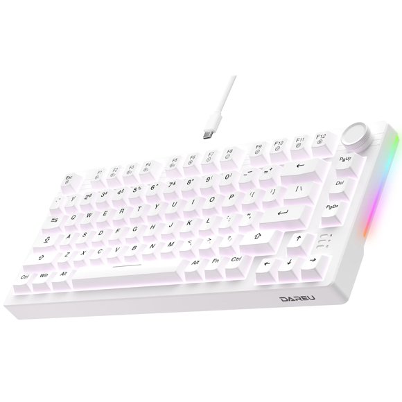 Teclado mecánico con cable DAREU EK75, formato 75% y perilla de volumen