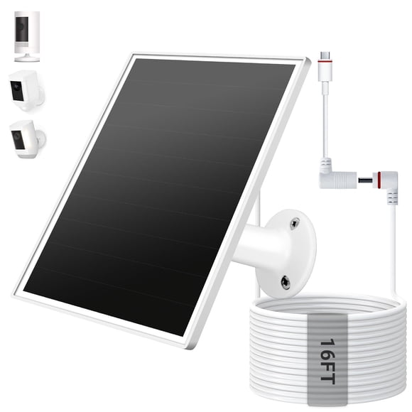 Cargador de panel solar VERVERAY de 6 W para Ring Stick Up Cam Plus/Pro