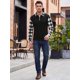thumbnail image 2 of INSPIRE CHIC Camisa Polo de Cuadros para Hombre de Manga Larga con Cremallera Casual para Golf Polo Camisas 2XL Negro, 2 of 6
