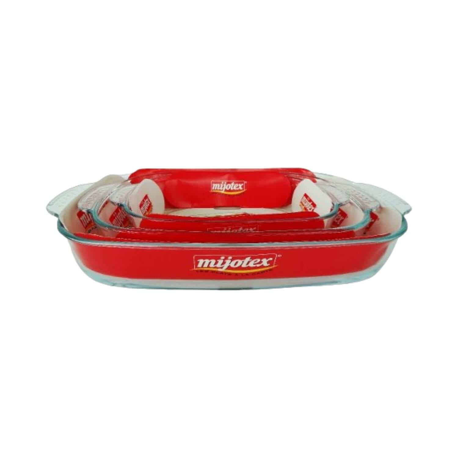 Mijotex - Fuentes Ovaladas Con Mangos (3 Unidades), Mjplh456 Blanco Tamano Unico