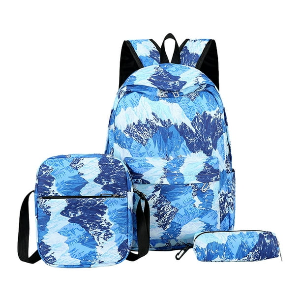 3pcs/Set Laptop Backpack Adjustable Strap Fashion Women Nylon Travel Backpack Cute Gradient Work Rucksack for Work School Travel