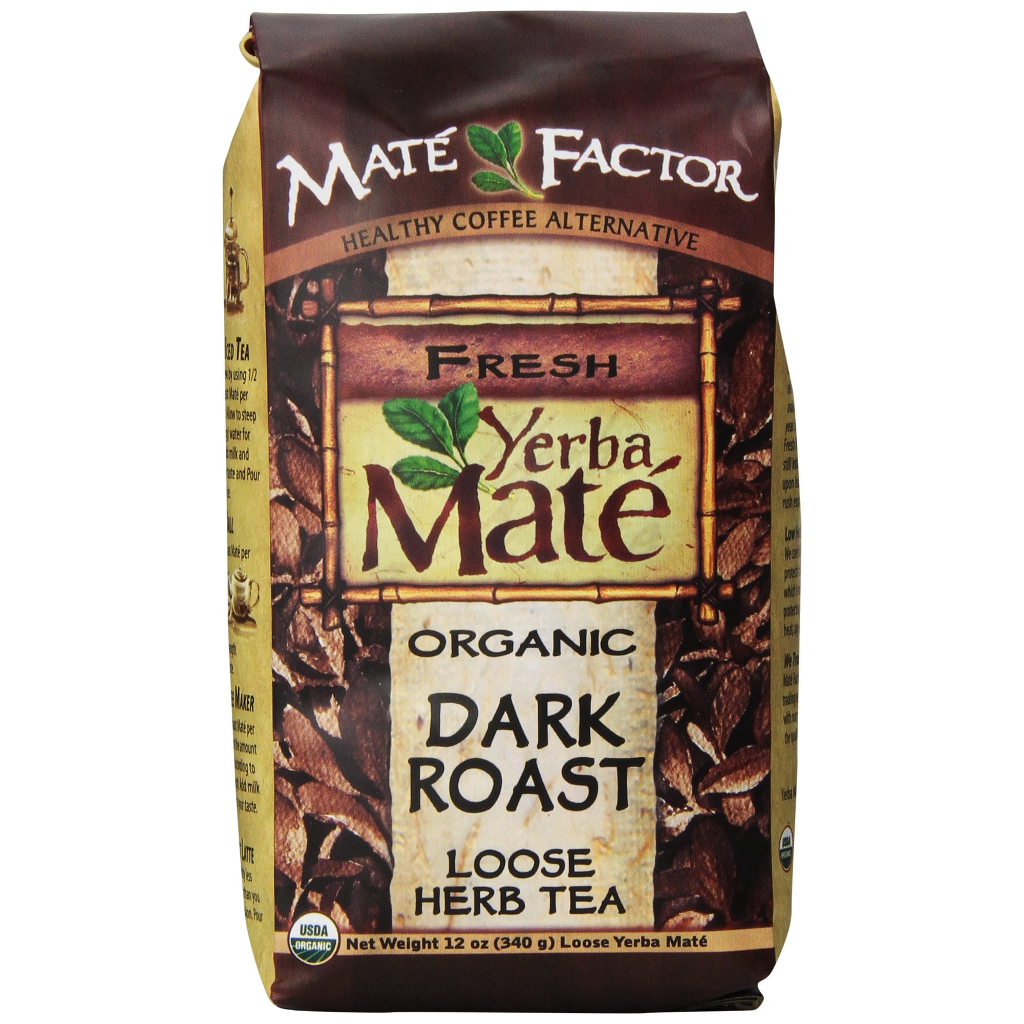 Yerba Mate Tostada Oscura Orgánica Maté Factor 340 G