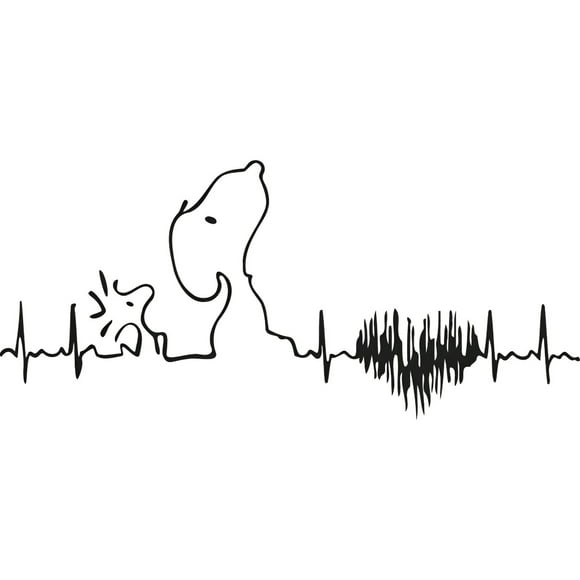 Sticker Snoopy Ecg Ekg Latidos Corazón Auto Camioneta