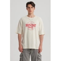 Fashionspark - Polera Hombre Texto Frontal Beige