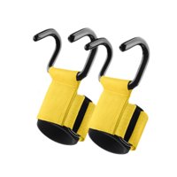 Ioensy - Gancho Para Levantamiento De Pesas, Correas De Muñeca Acolchadas Para Levantamiento De Potencia, Encogimientos De Hombros Y Remos, Color Amarillo