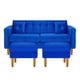 thumbnail image 1 of Sofa New Retro 3C + 2 Pouf Felpa 04 Azul Rey, 1 of 6