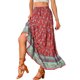 thumbnail image 4 of INSPIRE CHIC Faldas Boho para Mujer Estampado Floral Primavera Verano Cintura Elástica Faldas Maxi Casuales XS Rojo, 4 of 6
