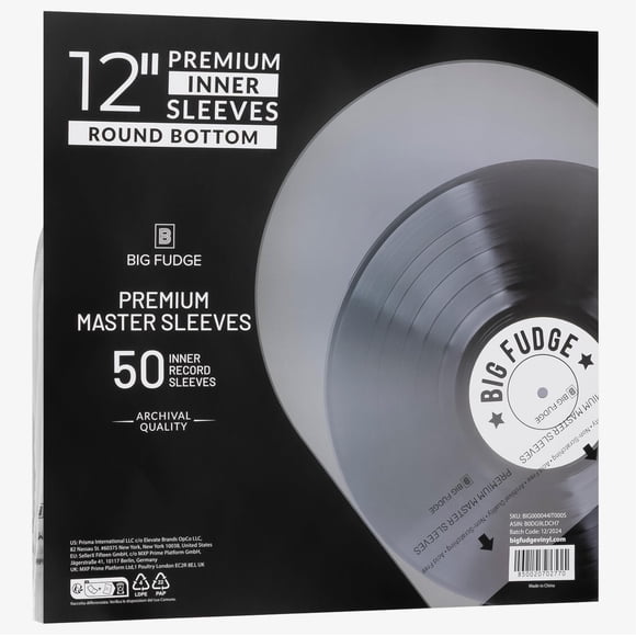 Fundas para discos de vinilo Big Fudge 12" - Paquete de 50 antiestáticas