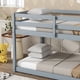 thumbnail image 3 of Solid Wooden, Solid Rubber Wooden Twin over Twin Floor Bunk Bed with Ladder, with Bed Platform of Strengthened Slats , Grey, 3 of 3