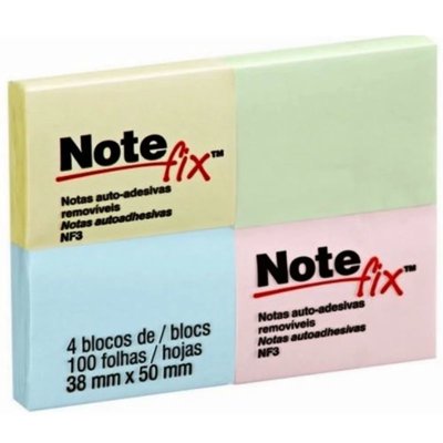 Nota Adhesiva Notefix 653 Pastel 4 Colores 38X50 Mm 1 Un Post It