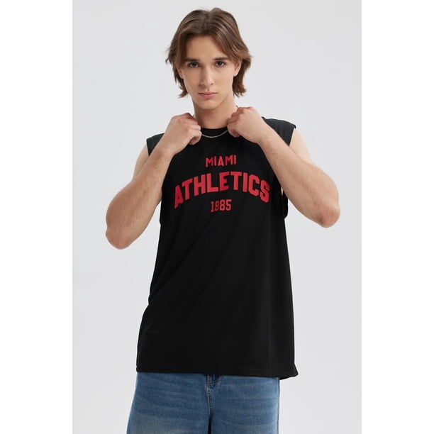 Polera Hombre Print Posicional Negro / Rojo - ll