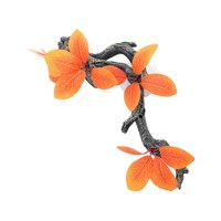 Magideal - Decoración De Ramas De Árboles Para Trepar Reptiles Plantas Terrario Acuario Geckos Serpiente Cangrejo Hábitat Decoración De Hábitat Rama De Esquina Hojas De Naranja