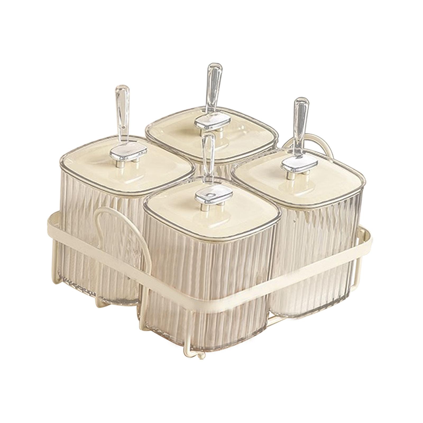 Bothyi - Caja De Condimentos Dividida, Plato Multifuncional Para Dulces Y Nueces Para El Hogar, Sala De Estar, Fiesta, 4 Rejillas