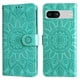thumbnail image 2 of Funda tipo cartera FOXDOCK para Google Pixel 7A , diseño girasol en relieve, cuero PU, cierre magnético, soporte y tarjetero, 2 of 5