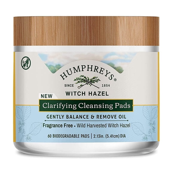Almohadillas limpiadoras Humphreys Clarifying Witch Hazel sin fragancia