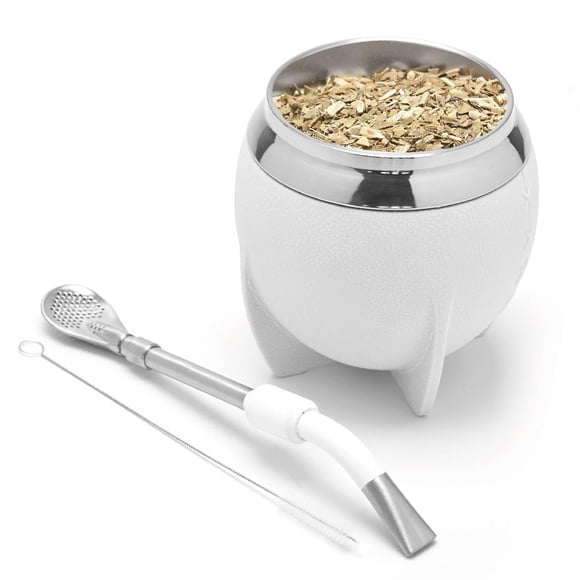 Set de Mate BALIBETOV de Acero Inoxidable 280 ml Blanco