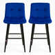 thumbnail image 1 of Set de 2 Taburete de Bar o Piso 73cm Felpa, Azul, 1 of 2