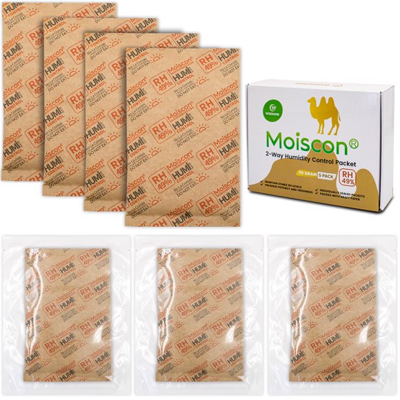 Paquetes de control de humedad Wisesorb 49% para guitarras, 70 g, paquete de 5