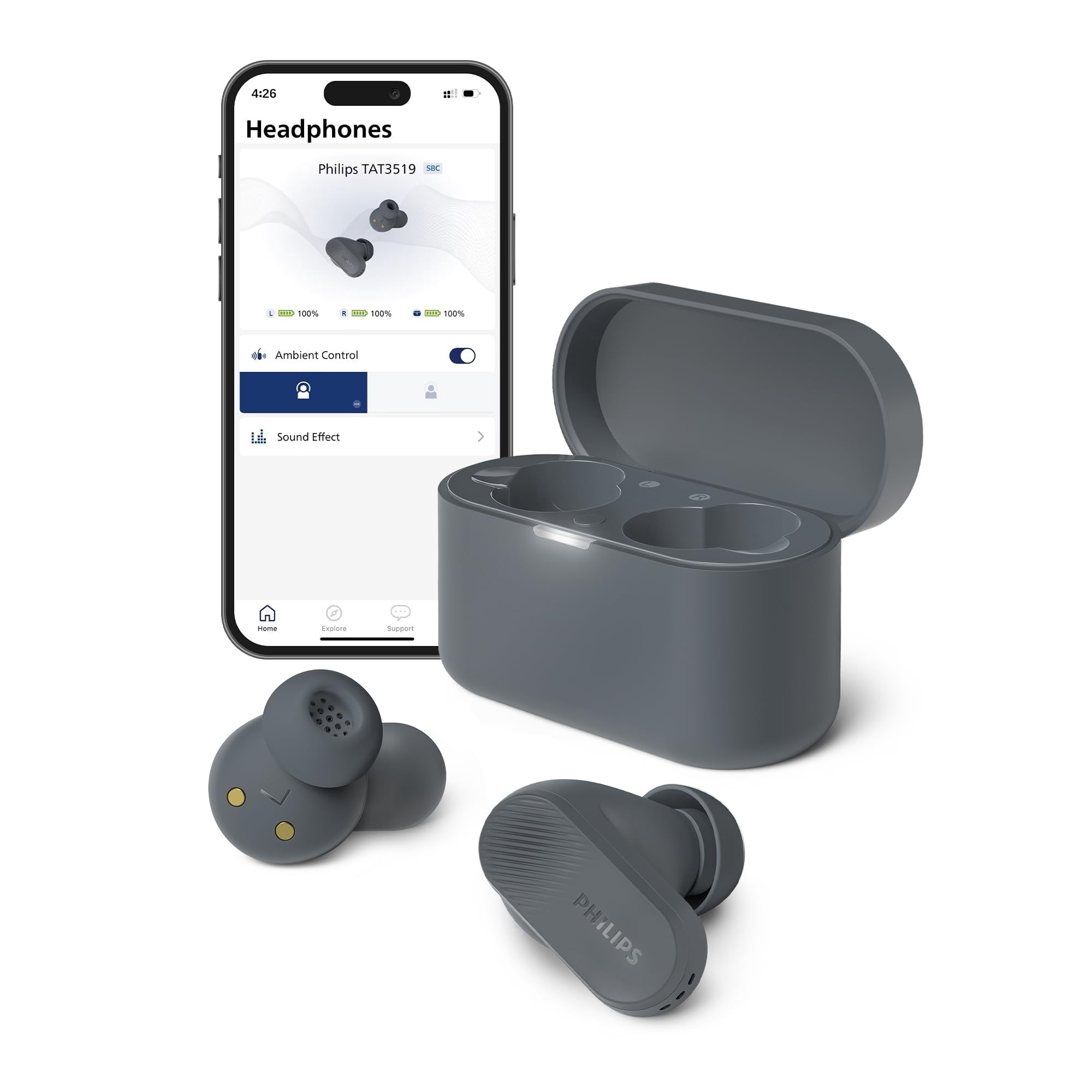 Auriculares Inalámbricos Philips Tat3519 True Wireless Con Cancelación De Ruido.