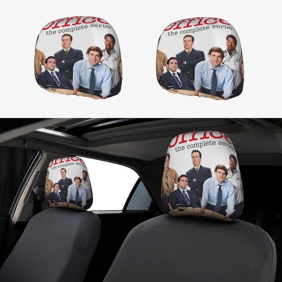 The Office Funda Protectora Universal para Reposacabezas de Coche, Funda Elástica para Reposacabezas de Asiento de Auto, Funda de Tela Antipolvo, Accesorios de Interior 2 Piezas
