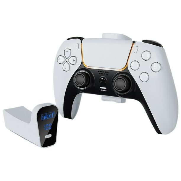 Batería recargable para PS5/Slim/Pro Controller con carga rápida Type-C de 2000 mAh, pantalla digital, protección cuádruple y carga inalámbrica-Blanco