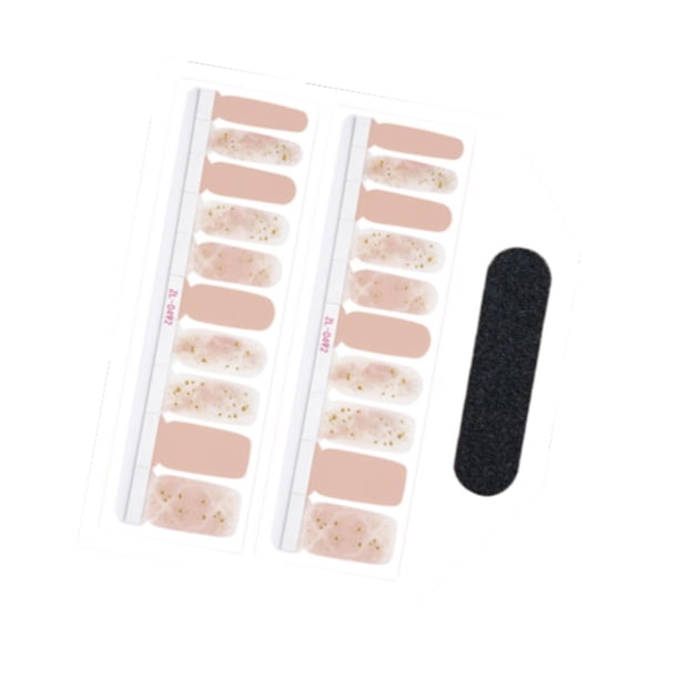 20 envolturas de uñas completas, calcomanías de uñas de cobertura completa, regalos, parches de uñas, pegatinas de decoración de uñas fáciles de usar, Desnudo