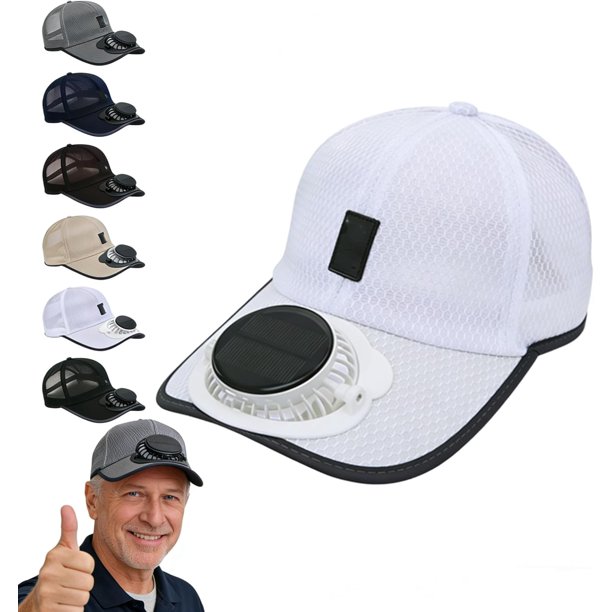 Gorra visera recargable solar ventilador 3 velocidades silencioso manos libres exterior USB