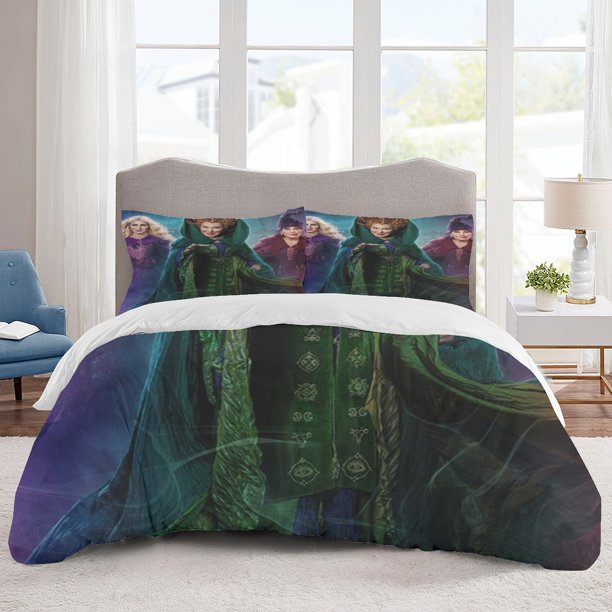 Hocus Pocus Bedding Sets Cartoon Duvet Cover Lightweight 3 Piece Bet Sets for Kids Boys Girls