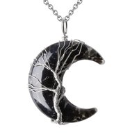 Magideal - De De La , De Alambre, R, Con Colgante , De Cristal, , C Obsidiana Negra