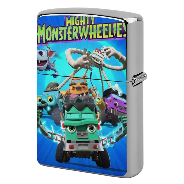 Mighty MonsterWheelies-theme Copper Metal Lighter Shell, Premium Replacement Refillable Lighter Case with Durable Metal Construction, Compatible with Zippo and Most Standard Lighter Models