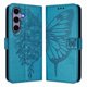 thumbnail image 1 of Funda Cartera Mariposa Para Samsung Galaxy S24 Con Soporte Y Ranuras Para Tarjetas Azul, 1 of 5