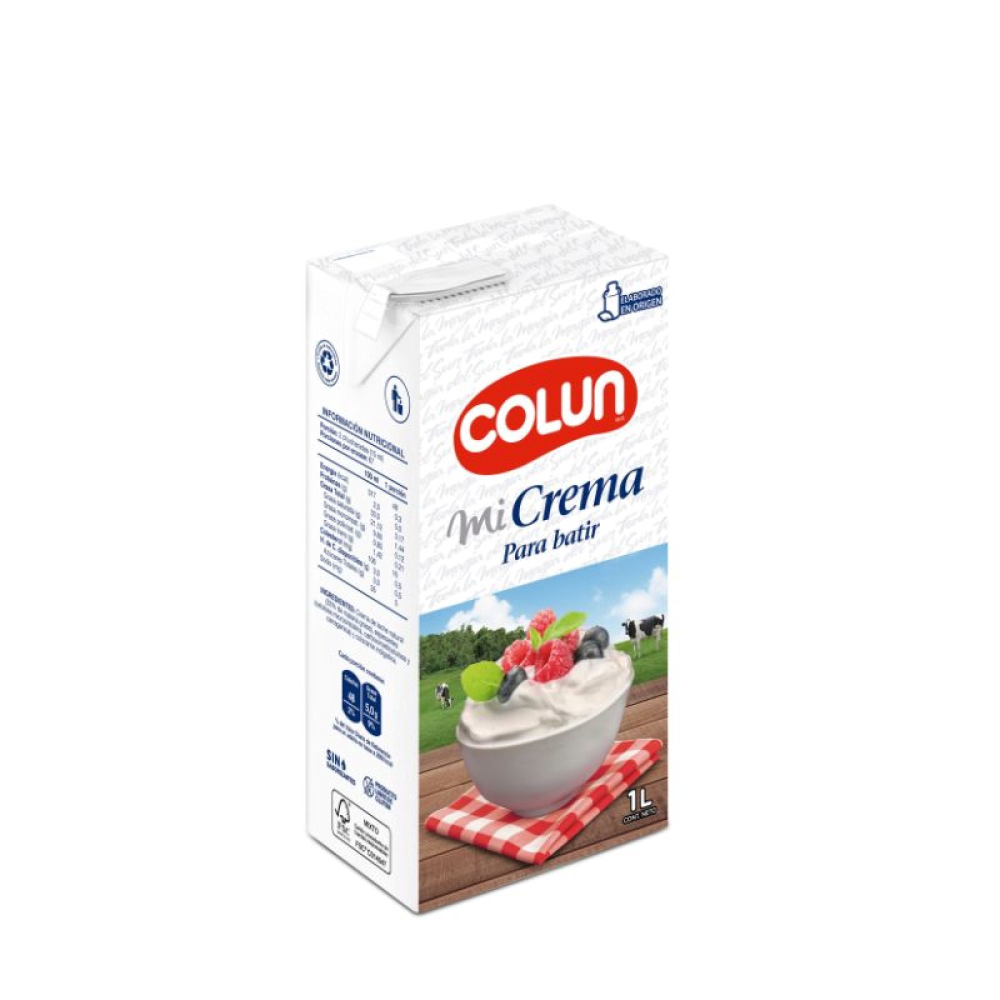 Crema De Leche Natural Para Batir Colun