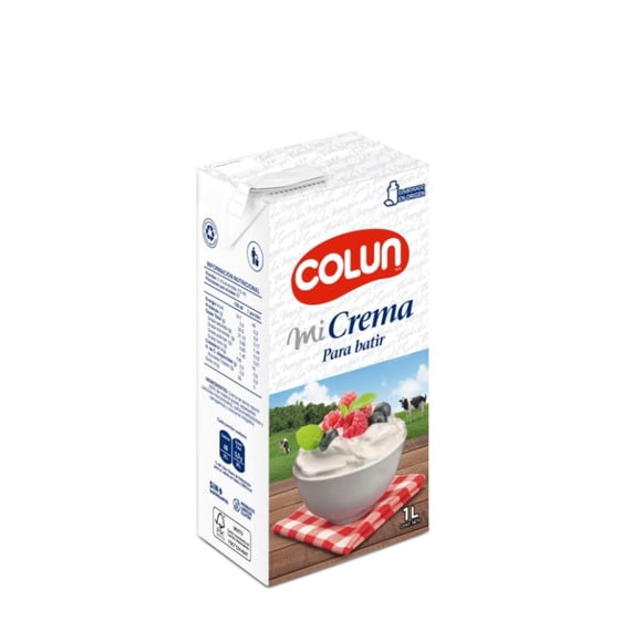 Crema de Leche Natural Para Batir Colun, 1 L
