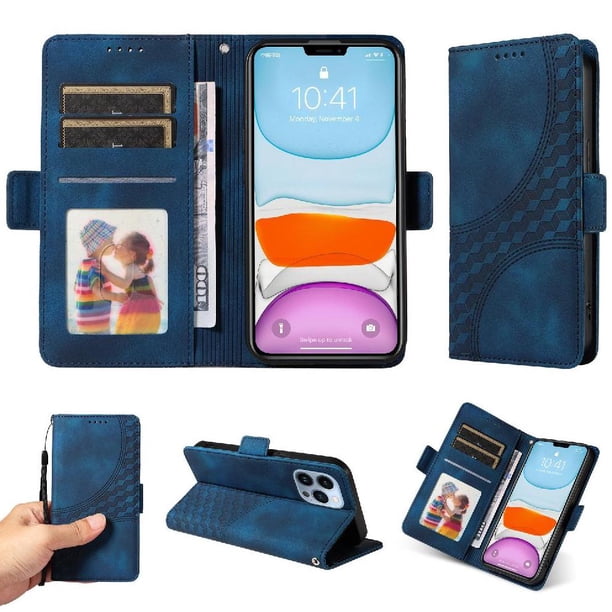 Carcasa FOXDOCK iPhone 13 Pro de cuero PU, diseño acolchado clásico, protección contra caídas y rayones