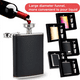 thumbnail image 4 of Set de regalo de petaca, petacas para licor para hombres con funda de cuero negro, 4 of 5