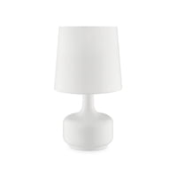 Lámpara Táctil De Mesa Ok Lighting, Pantalla De Tela Blanca Cherú De 17 Cm De Alto